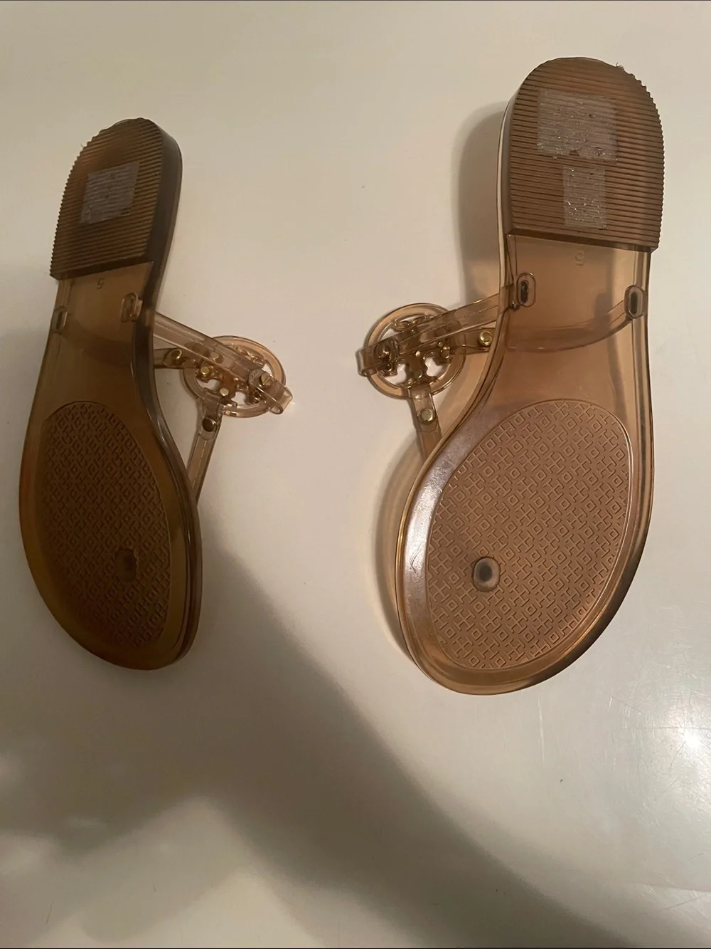 Tory Burch Transparent Jelly Logo Thong Sandals